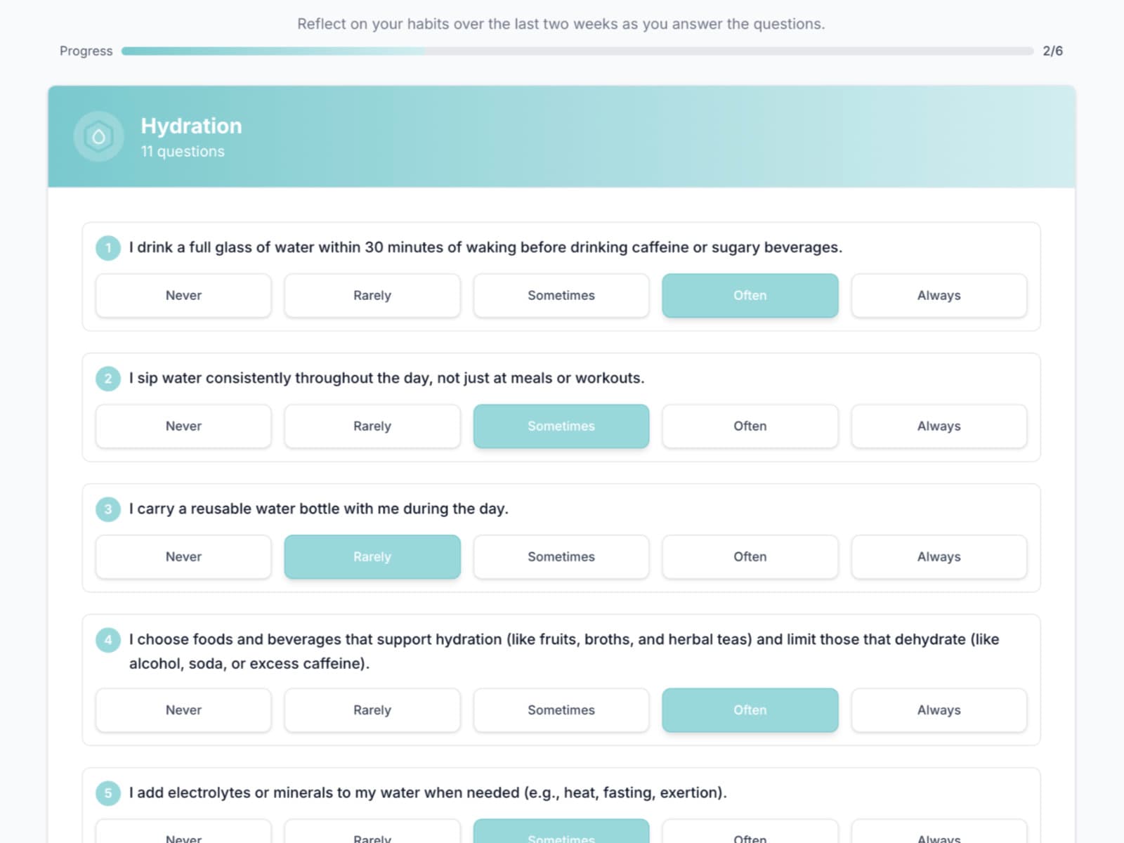 SHAPES Matrix assessment